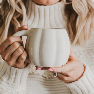 Pumpkin Coffee Mug, Cream
