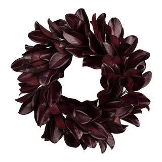 Magnolia Leaf Wreath- Merlot, 27 Inch