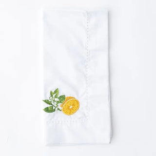 Orange Blossom Embroidered Dinner Napkins