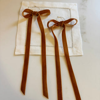 Velvet Bow Wine Charms, Set of 6