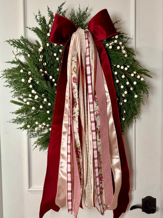 Crimson Rose Valentine Wreath Ribbon