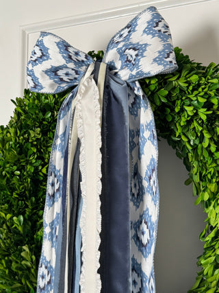 Ikat Sky Wreath Ribbon