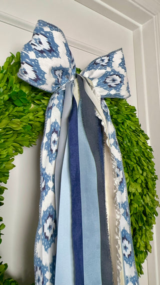 Ikat Sky Wreath Ribbon
