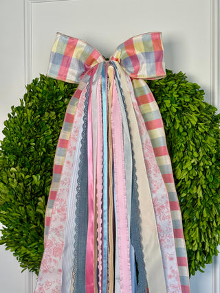 Spring Market Basket Wreath Ribbon