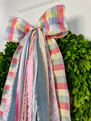 Spring Market Basket Wreath Ribbon