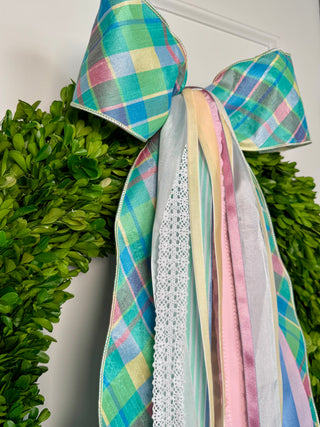 Garden Club Plaid Wreath Ribbon