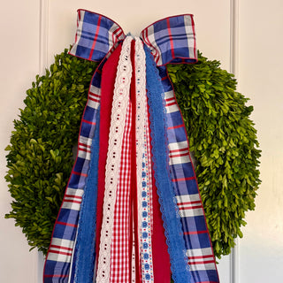 Liberty Lane Patriotic Wreath Ribbon Bow