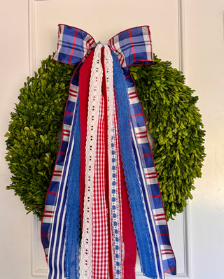 Liberty Lane Patriotic Wreath Ribbon Bow