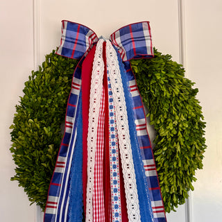 Liberty Lane Patriotic Wreath Ribbon Bow