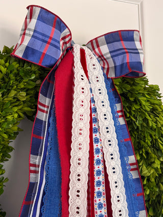 Liberty Lane Patriotic Wreath Ribbon Bow