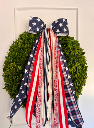 Stars and Stripes Wreath Ribbon Bow