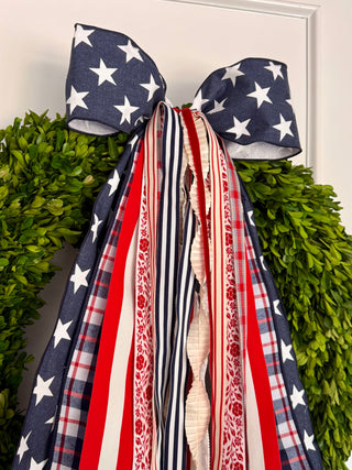 Stars and Stripes Wreath Ribbon Bow