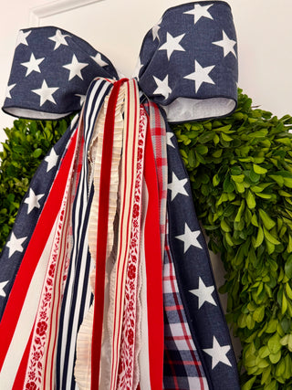 Stars and Stripes Wreath Ribbon Bow