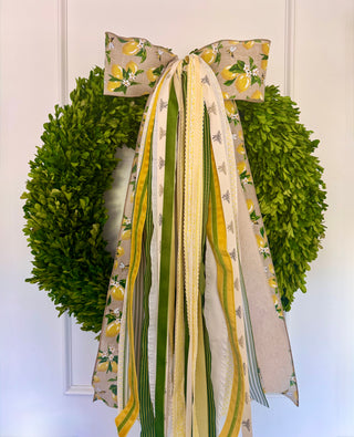 Lemon Blossom Lane Wreath Ribbon Bow