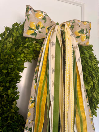 Lemon Blossom Lane Wreath Ribbon Bow
