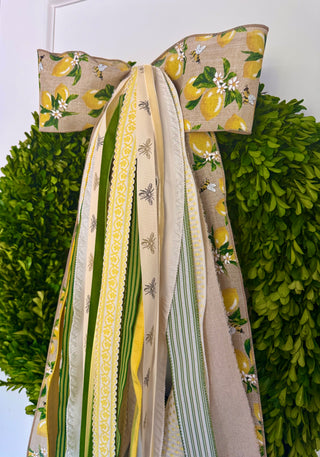 Lemon Blossom Lane Wreath Ribbon Bow
