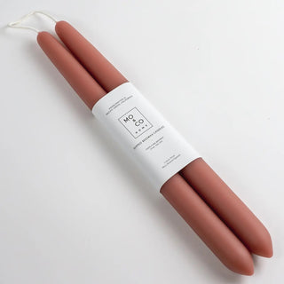 Dipped Beeswax Taper Candles, Terra Cotta