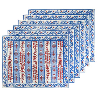 Avignon Placemats Red & Blue, Set of 2