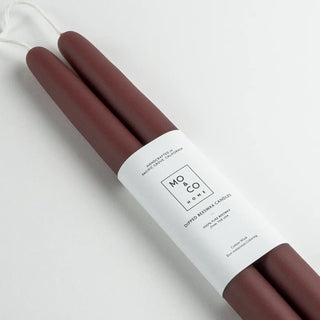 Dipped Beeswax Taper Candles, Burgundy